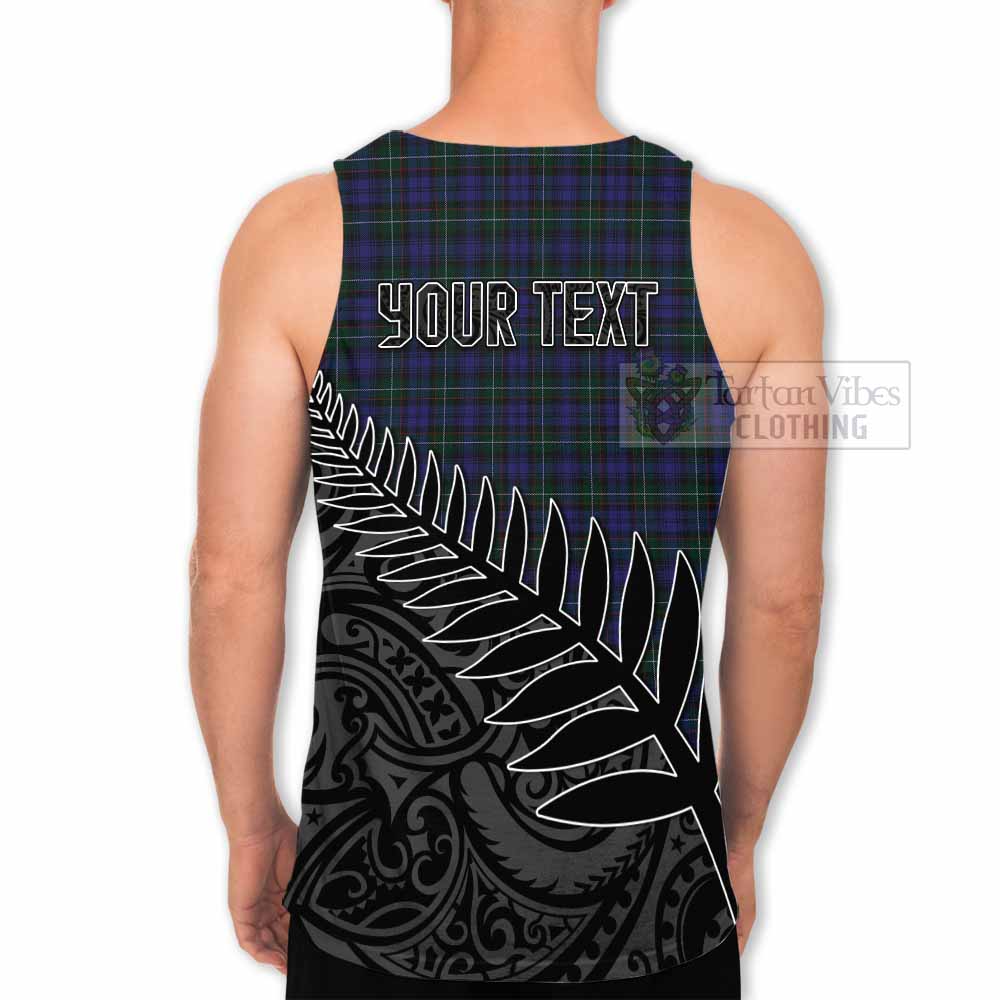 Tartan Vibes Clothing Sempill (Semple) Crest Tartan Men's Tank Top with New Zealand Silver Fern Half Style