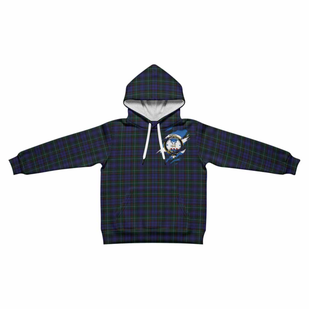 Sempill (Semple) Clan Crest In Me Tartan Kid Hoodie Scotland Flag Style