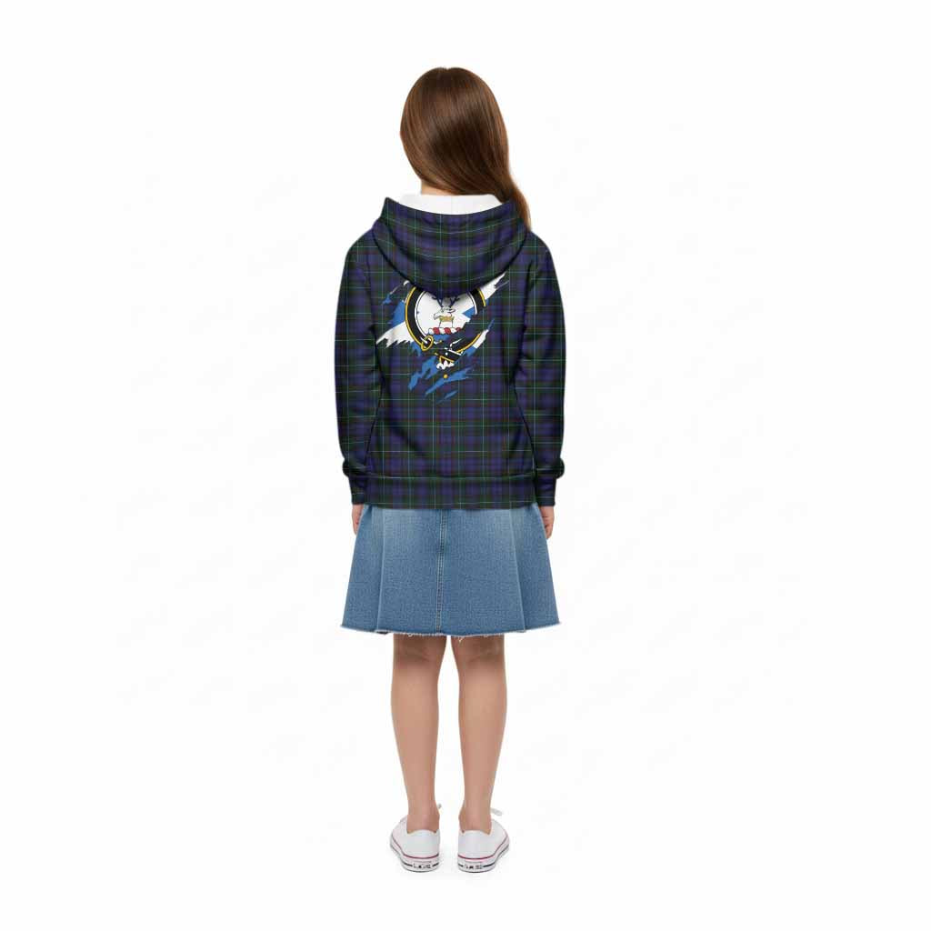 Sempill (Semple) Clan Crest In Me Tartan Kid Hoodie Scotland Flag Style