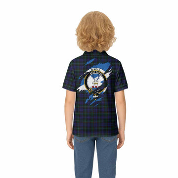 Sempill (Semple) Clan Crest In Me Tartan Kid Polo Shirt Scotland Flag Style
