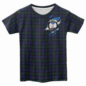 Sempill (Semple) Clan Crest In Me Tartan Kid T-shirt Scotland Flag Style