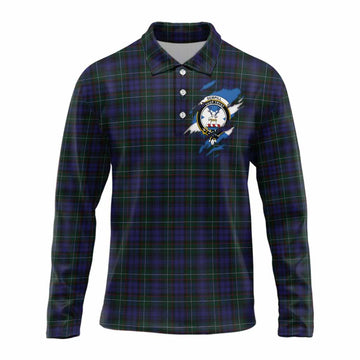 Sempill (Semple) Clan Crest In Me Tartan Long Sleeve Polo Shirt Scotland Flag Style