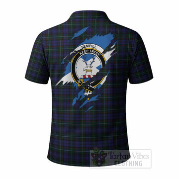 Sempill (Semple) Clan Crest In Me Tartan Polo Shirt Scotland Flag Style