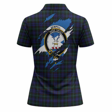 Sempill (Semple) Clan Crest In Me Tartan Women Polo Shirt Scotland Flag Style