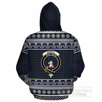 Sempill (Semple) Clan Tartan Christmas Cotton Hoodie with Family Crest