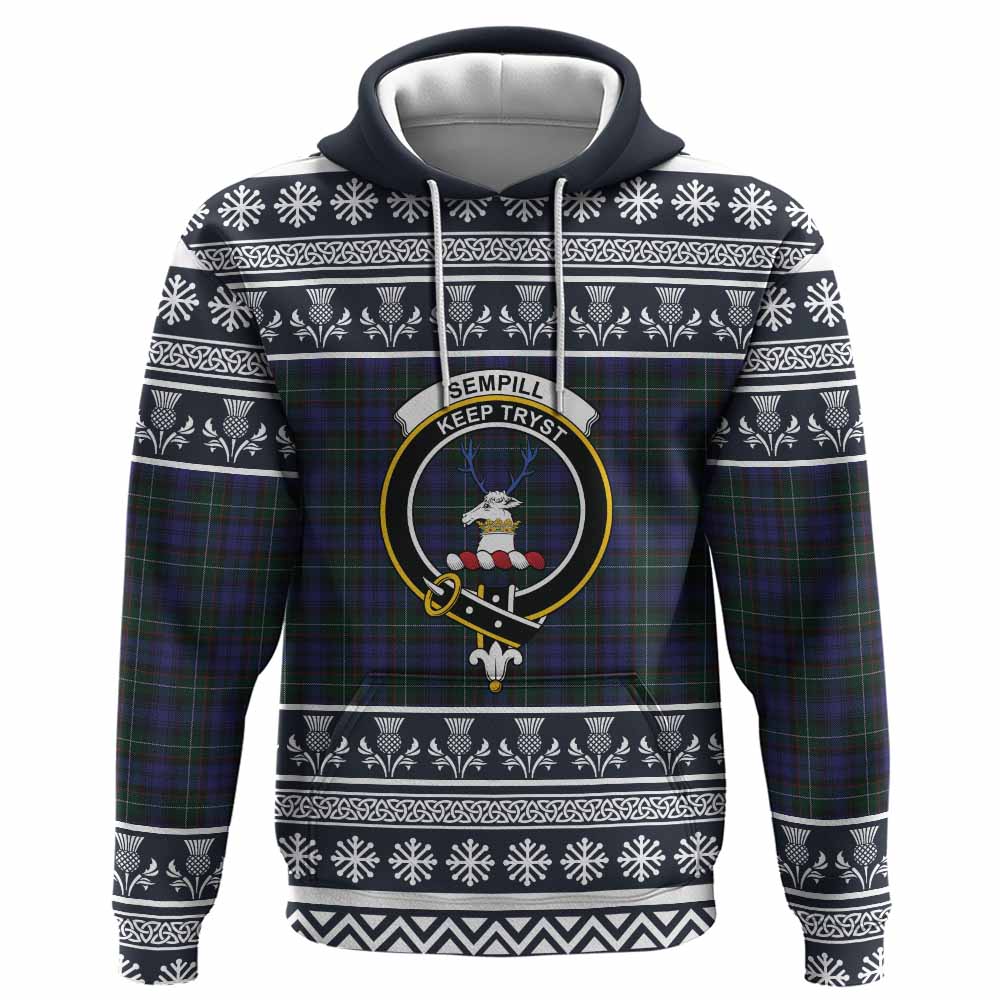 Sempill (Semple) Clan Tartan Christmas Hoodie with Family Crest - Tartan Vibes Clothing