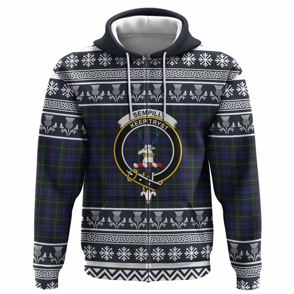 Sempill (Semple) Clan Tartan Christmas Hoodie with Family Crest - Tartan Vibes Clothing