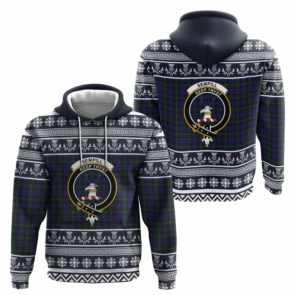 Sempill (Semple) Clan Tartan Christmas Hoodie with Family Crest - Tartan Vibes Clothing
