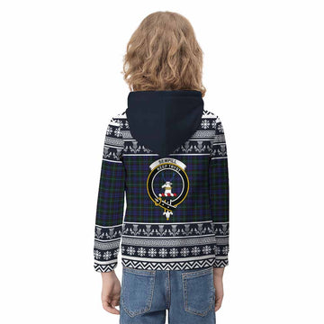 Sempill (Semple) Clan Tartan Christmas Kid Hoodie with Family Crest