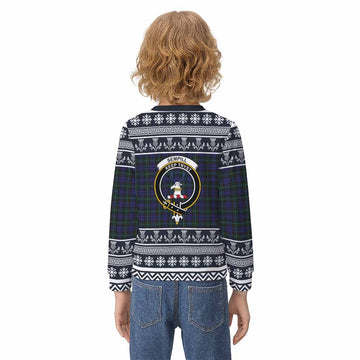 Sempill (Semple) Clan Tartan Christmas Kid Ugly Sweatshirt with Family Crest
