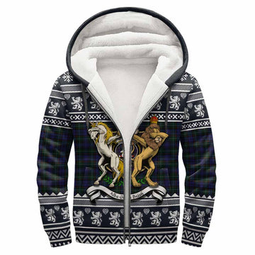 Sempill (Semple) Clan Tartan Crest Christmas Fleece Hoodie Coat of Arms Funny Style