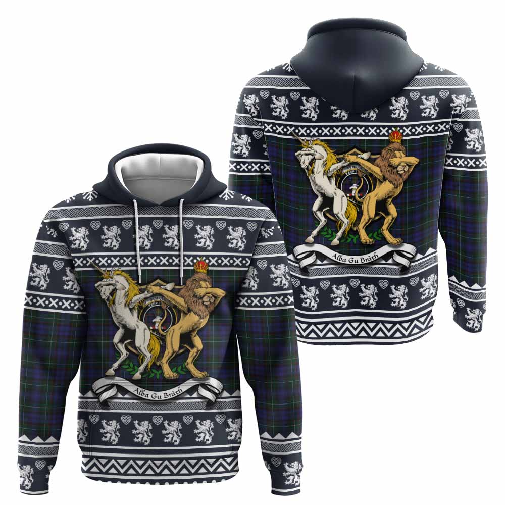 Sempill (Semple) Clan Tartan Crest Christmas Hoodie Coat of Arms Funny Style - Tartan Vibes Clothing