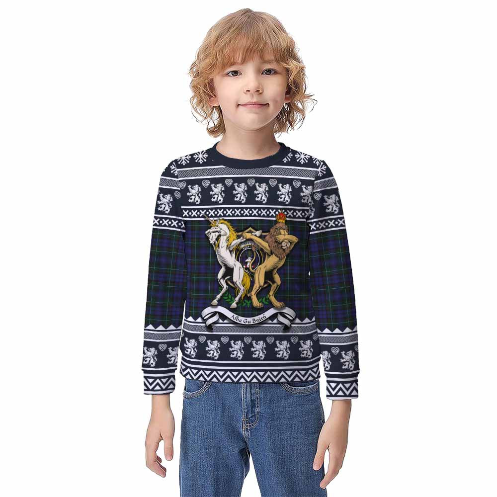 Sempill (Semple) Clan Tartan Crest Christmas Kid Ugly Sweatshirt Coat of Arms Funny Style - Tartan Vibes Clothing
