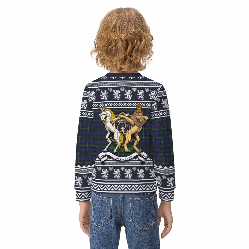 Sempill (Semple) Clan Tartan Crest Christmas Kid Ugly Sweatshirt Coat of Arms Funny Style - Tartan Vibes Clothing