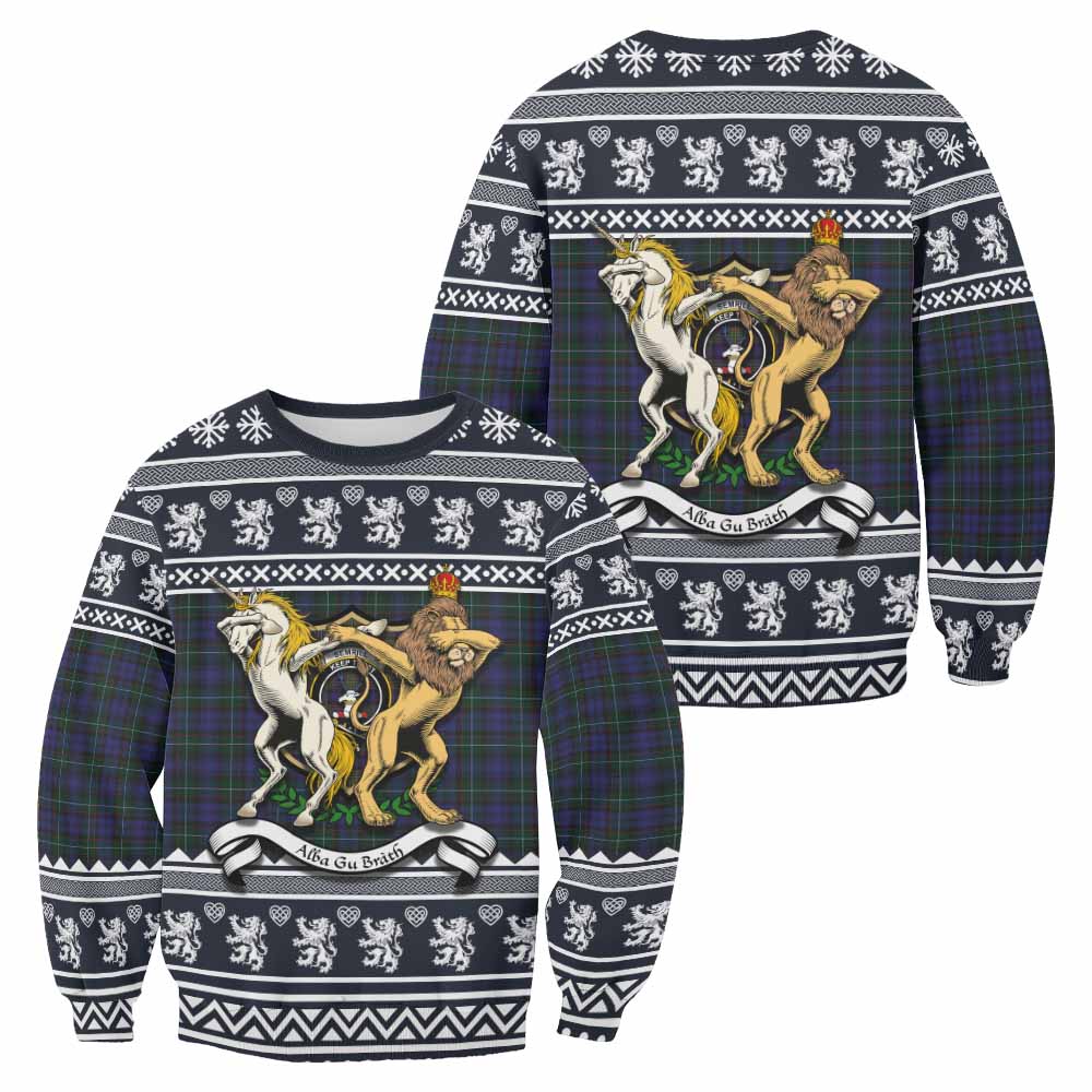 Sempill (Semple) Clan Tartan Crest Christmas Sweatshirt Coat of Arms Funny Style - Tartan Vibes Clothing