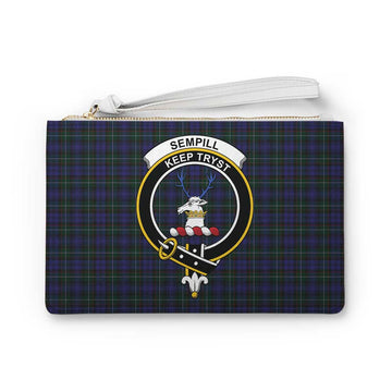 Sempill (Semple) Family Crest Tartan Clutch Bag