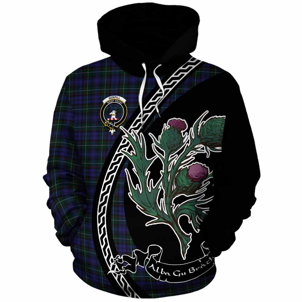 Sempill (Semple) Family Crest Tartan Cotton Hoodie Alba Thistle Inspired - Tartan Vibes Clothing