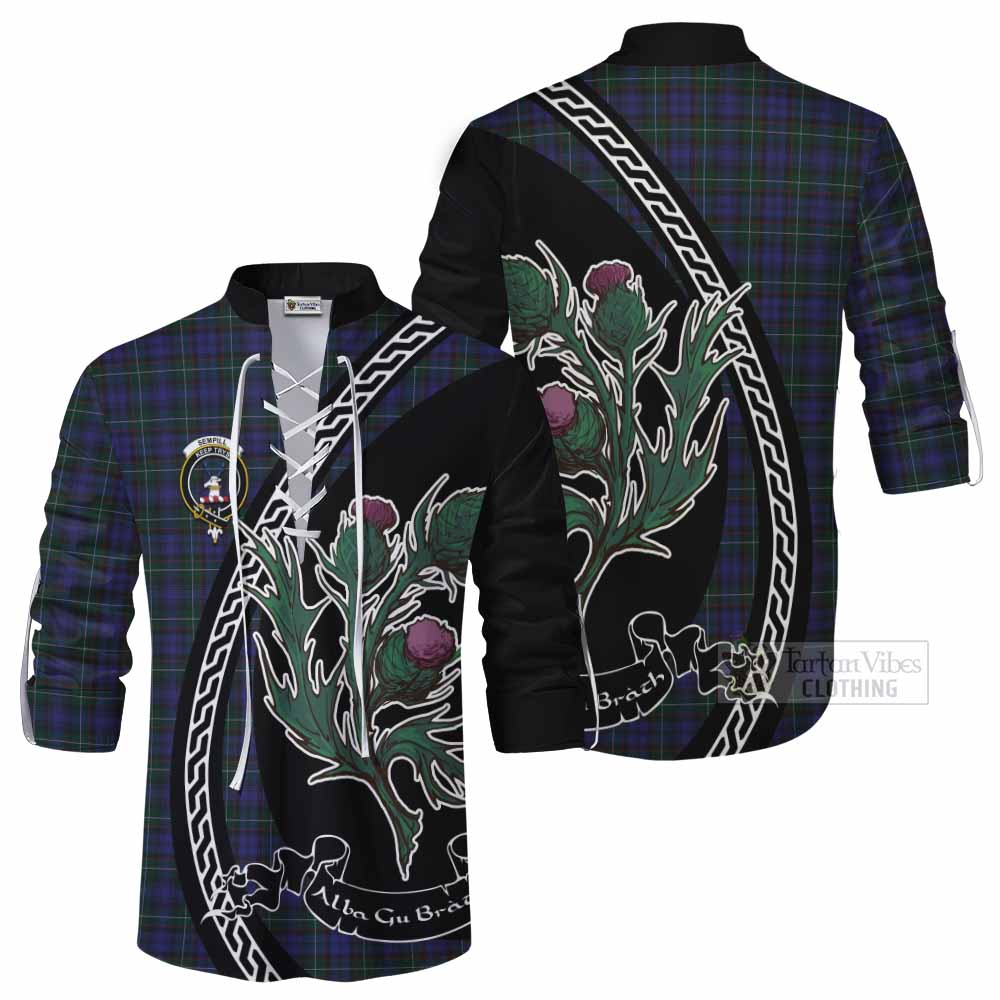 Sempill (Semple) Family Crest Tartan Ghillie Shirt Alba Thistle Inspired - Tartan Vibes Clothing