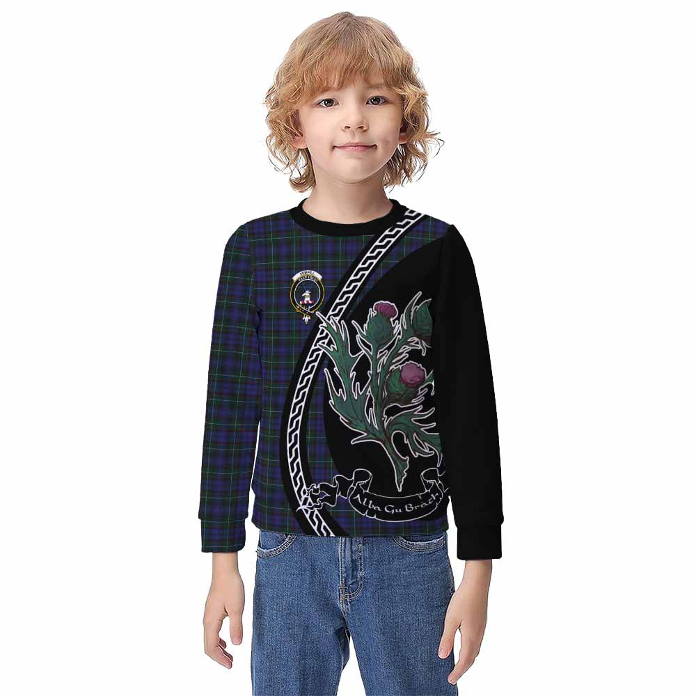 Sempill (Semple) Family Crest Tartan Kid Knitted Sweatshirt Alba Thistle Inspired - Tartan Vibes Clothing