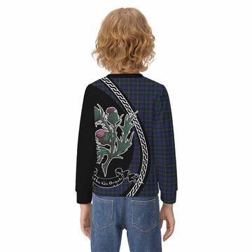 Sempill (Semple) Family Crest Tartan Kid Knitted Sweatshirt Alba Thistle Inspired