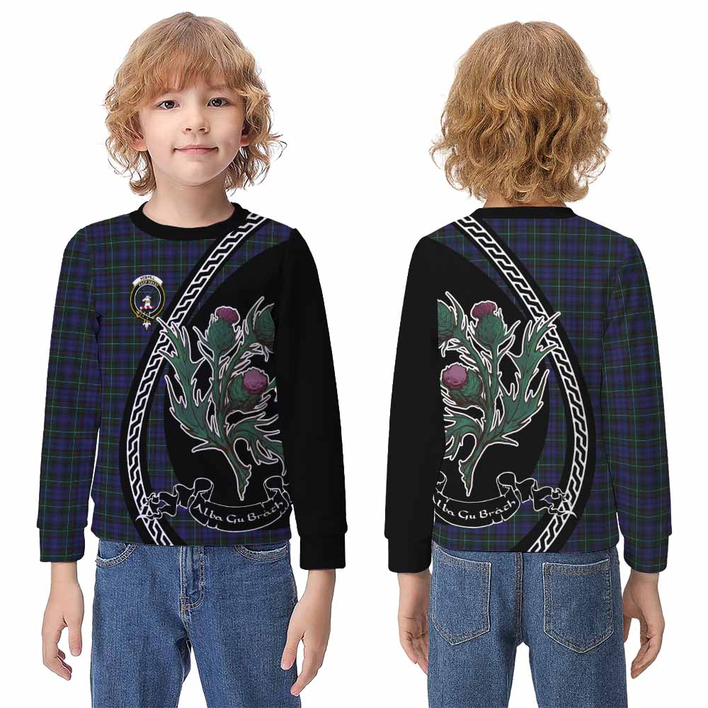 Sempill (Semple) Family Crest Tartan Kid Knitted Sweatshirt Alba Thistle Inspired - Tartan Vibes Clothing
