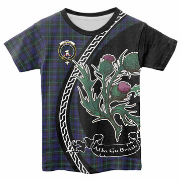 Sempill (Semple) Family Crest Tartan Kid T-shirt Alba Thistle Inspired