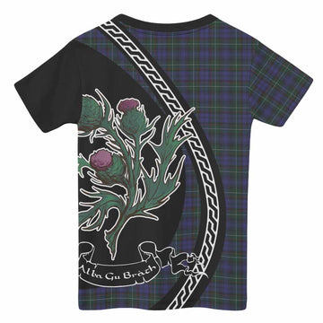 Sempill (Semple) Family Crest Tartan Kid T-shirt Alba Thistle Inspired