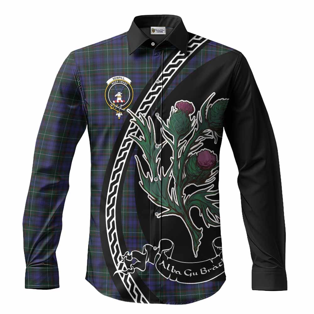 Sempill (Semple) Family Crest Tartan Long Sleeve Button Shirts Alba Thistle Inspired - Tartan Vibes Clothing