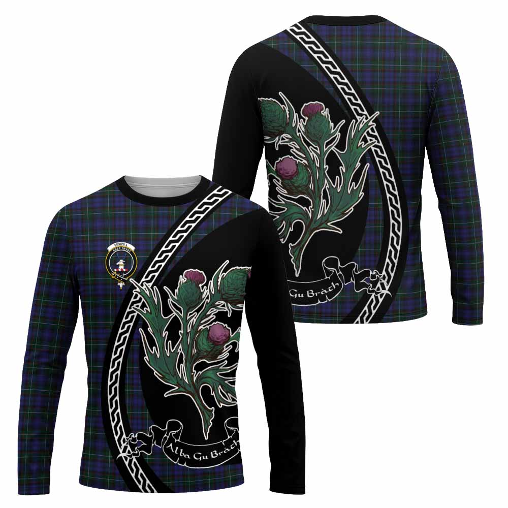 Sempill (Semple) Family Crest Tartan Long Sleeve T-Shirt Alba Thistle Inspired - Tartan Vibes Clothing