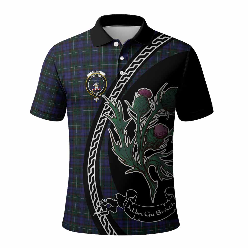 Sempill (Semple) Family Crest Tartan Polo Shirt Alba Thistle Inspired - Tartan Vibes Clothing