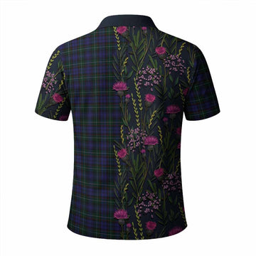 Sempill (Semple) Family Crest Tartan Polo Shirt Scottish Thistle Flower Pattern Half Style