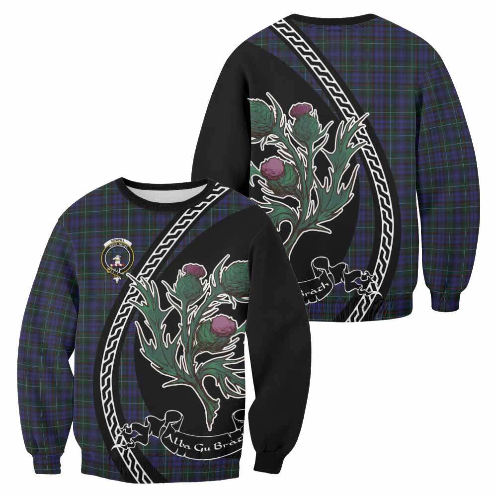 Sempill (Semple) Family Crest Tartan Sweatshirt Alba Thistle Inspired - Tartan Vibes Clothing