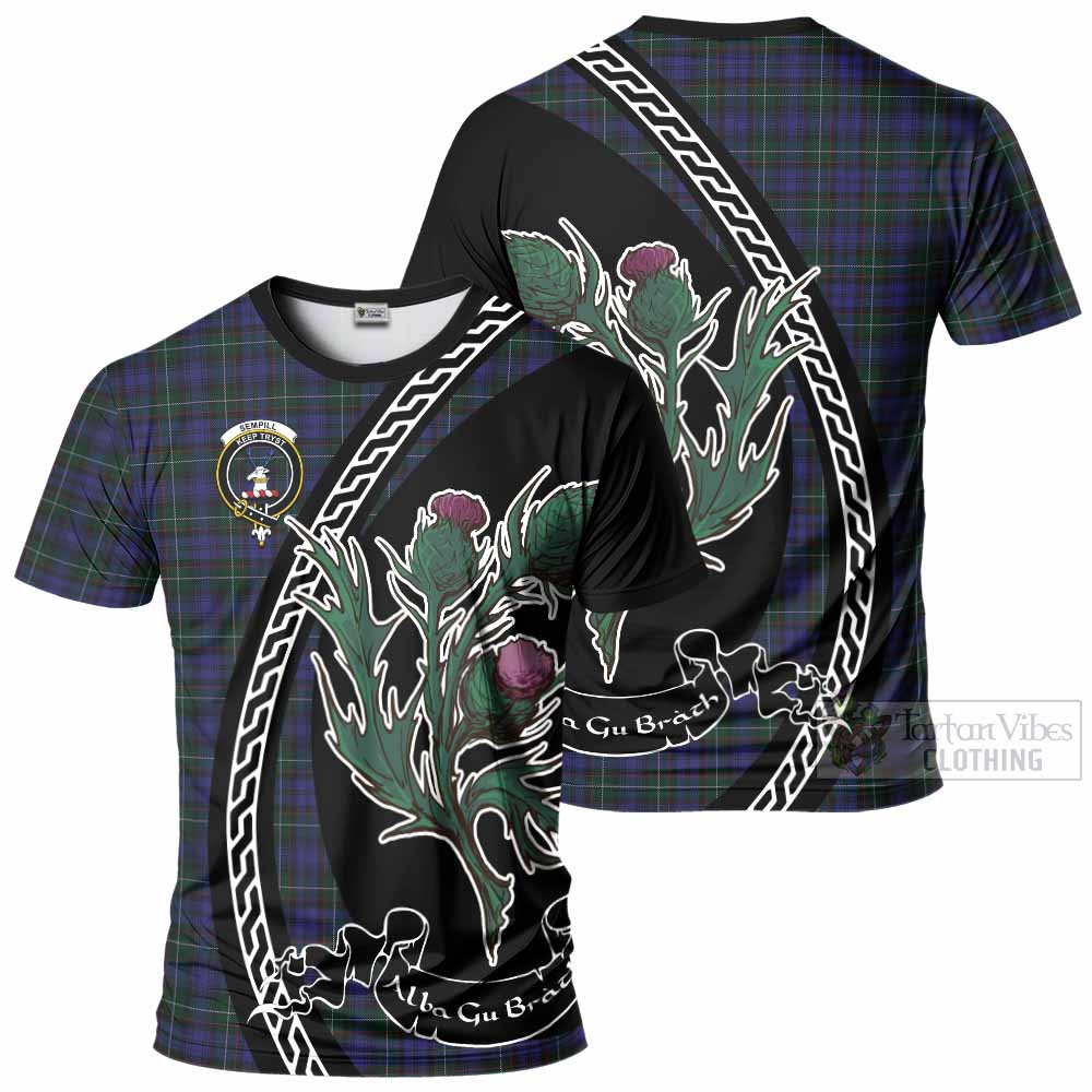 Sempill (Semple) Family Crest Tartan T-Shirt Alba Thistle Inspired - Tartan Vibes Clothing