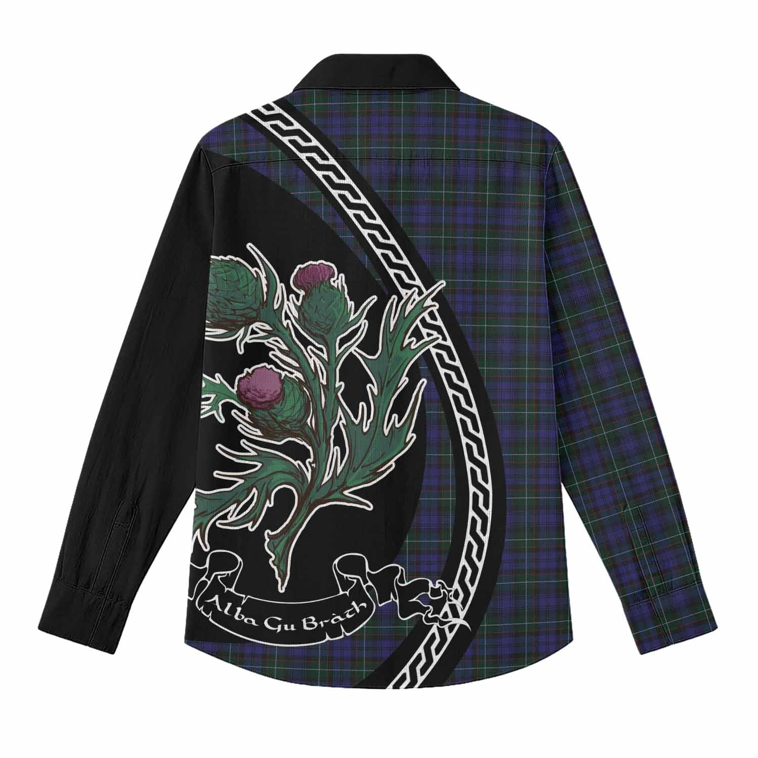 Sempill (Semple) Family Crest Tartan Women Casual Shirt Alba Thistle Inspired - Tartan Vibes Clothing