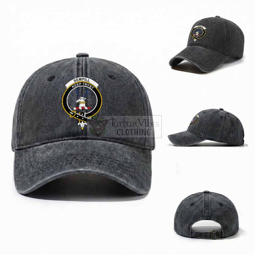 Sempill (Semple) Scottish Clan Crest Washed Baseball Cap