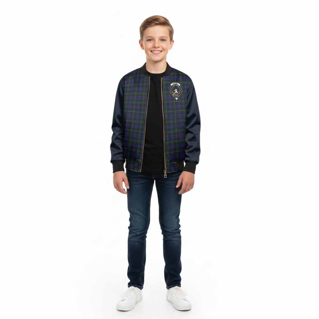 Sempill (Semple) Tartan Accent Kid Bomber Jacket with Family Crest
