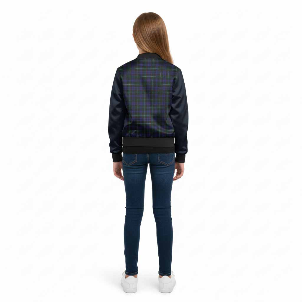 Sempill (Semple) Tartan Accent Kid Bomber Jacket with Family Crest