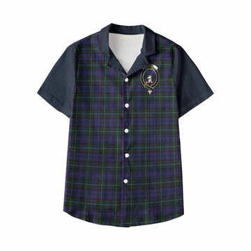 Sempill (Semple) Tartan Accent Kid Hawaiian Shirt with Family Crest