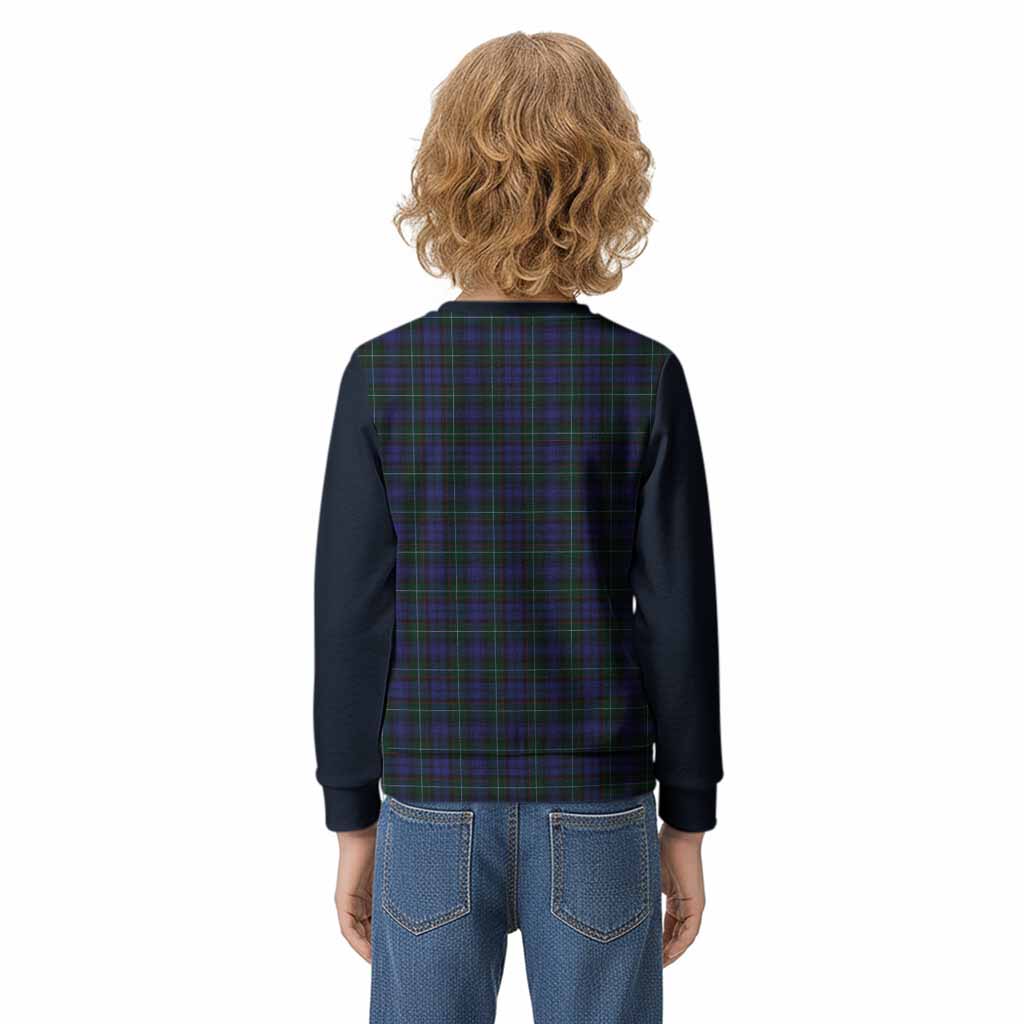 Sempill (Semple) Tartan Accent Kid Knitted Sweatshirt with Family Crest