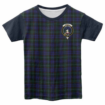 Sempill (Semple) Tartan Accent Kid T-shirt with Family Crest