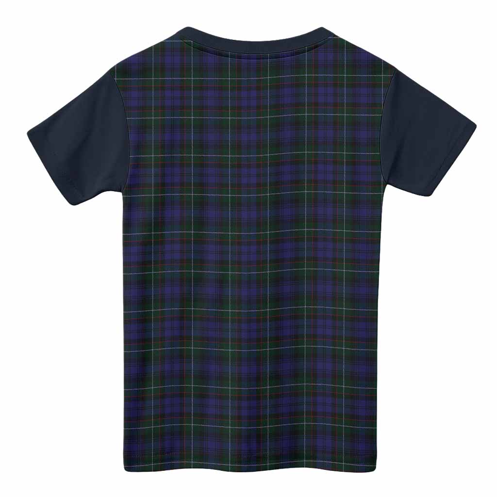 Sempill (Semple) Tartan Accent Kid T-shirt with Family Crest