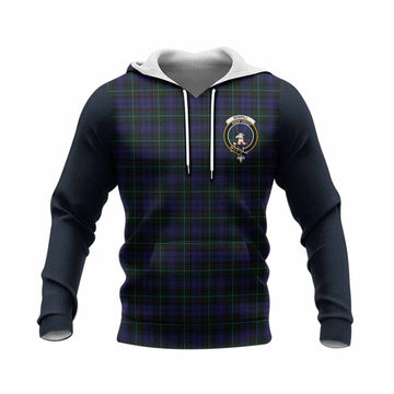 Sempill (Semple) Tartan Accent Knitted Hoodie with Family Crest