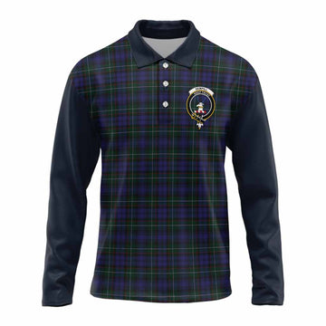 Sempill (Semple) Tartan Accent Long Sleeve Polo Shirt with Family Crest