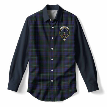 Sempill (Semple) Tartan Accent Women Casual Shirt with Family Crest