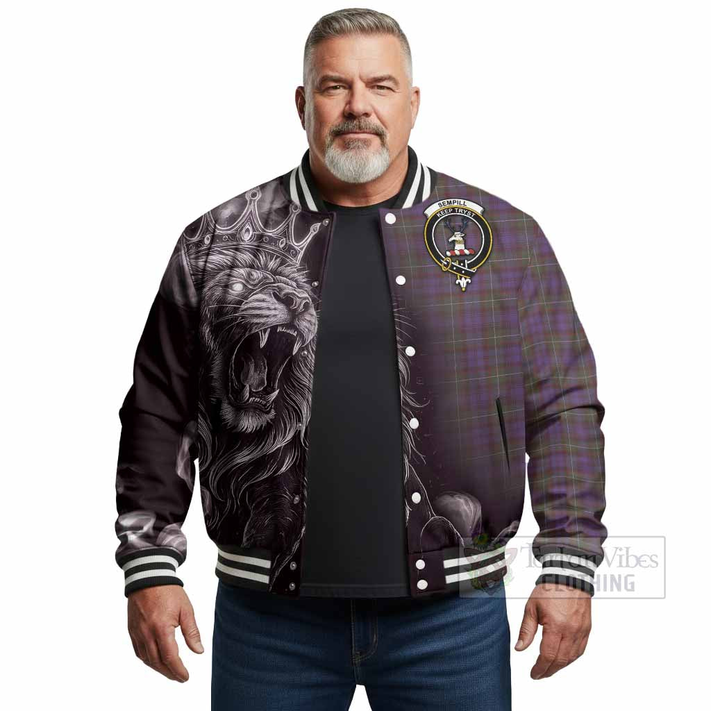 Sempill (Semple) Tartan Baseball Jacket Roaring Lion Heritage