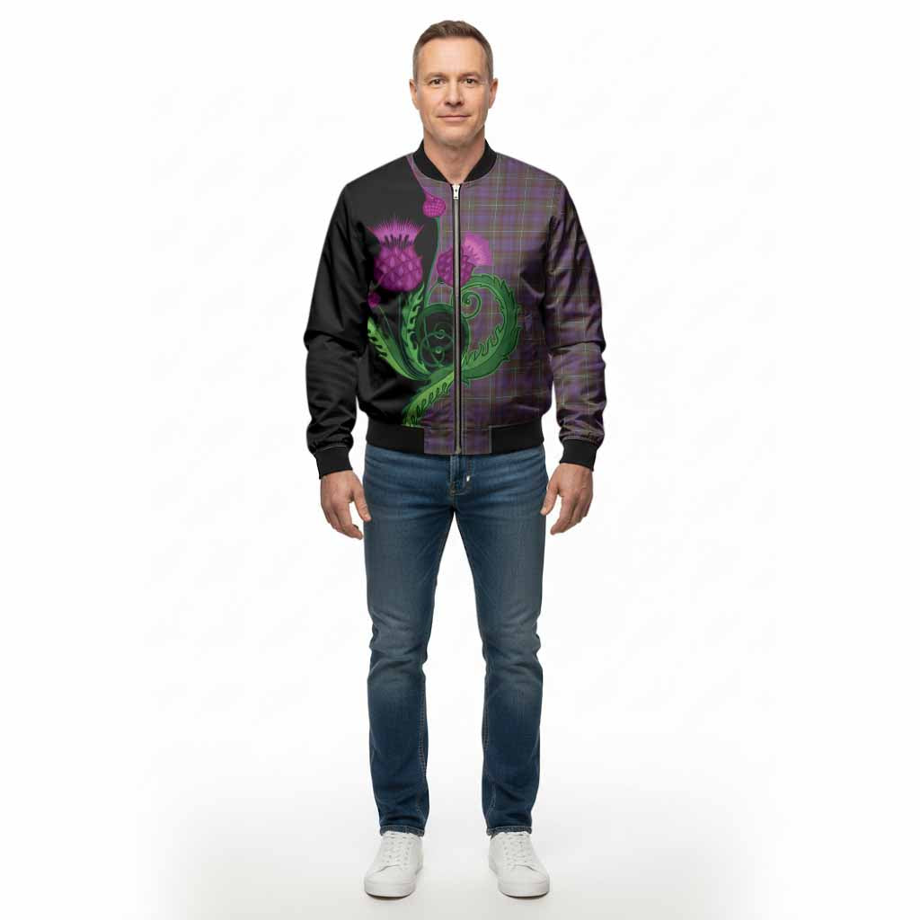 Sempill (Semple) Tartan Bomber Jacket Traditional Scottish Thistle