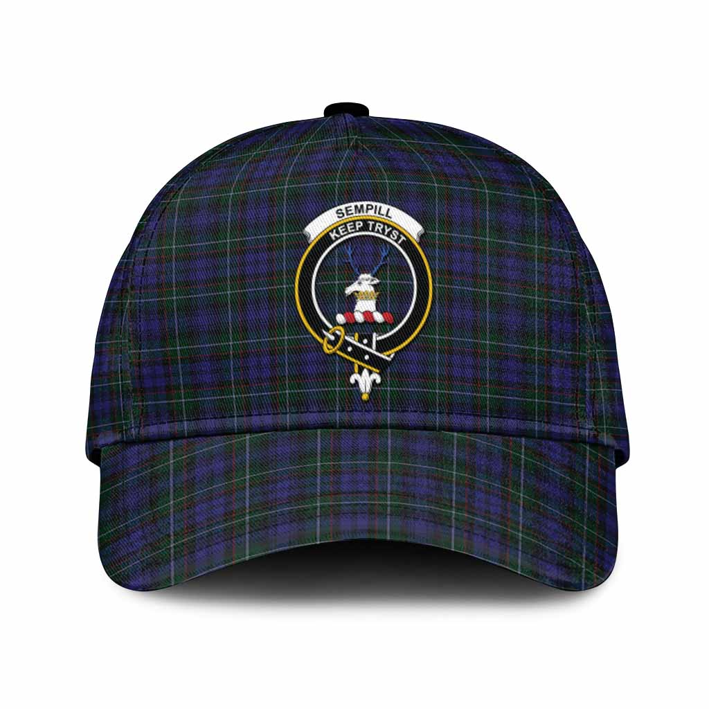 Sempill (Semple) Tartan Classic Cap with Family Crest