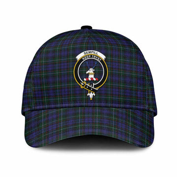 Sempill (Semple) Tartan Classic Cap with Family Crest