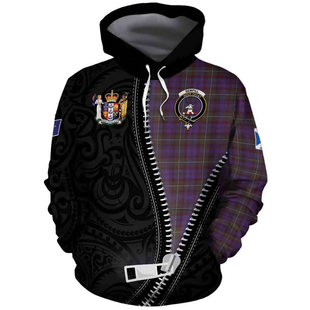 Sempill (Semple) Tartan Cotton Hoodie New Zealand Pattern Unique Zipper Stylized