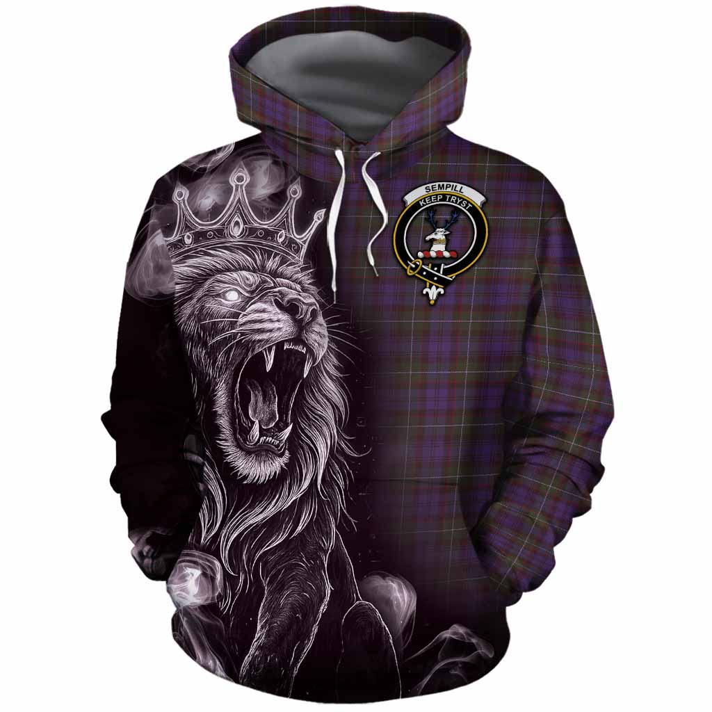 Sempill (Semple) Tartan Cotton Hoodie Roaring Lion Heritage